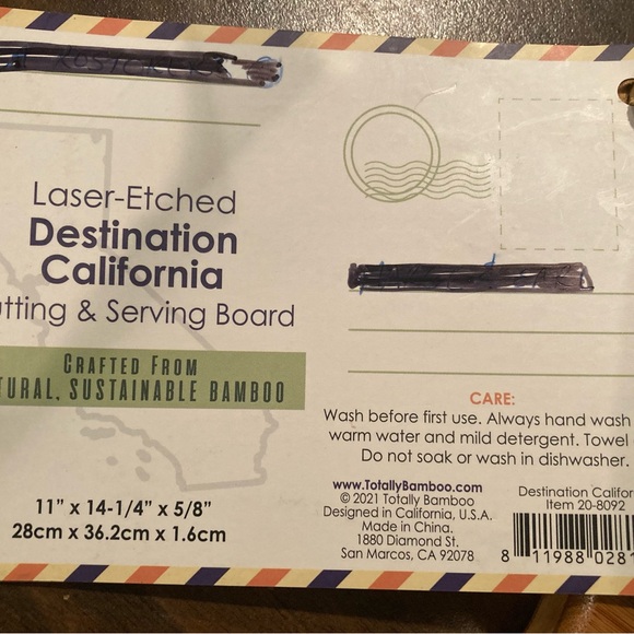 California Shaped Wooden Cutting Board: NWT - Picture 4 of 5